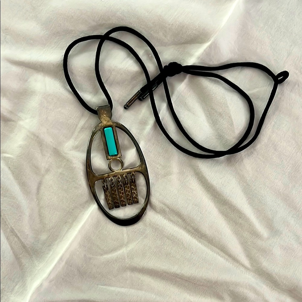 Silver and Turquoise Pendant Necklace, Avon jewelry, southwest style jewelry